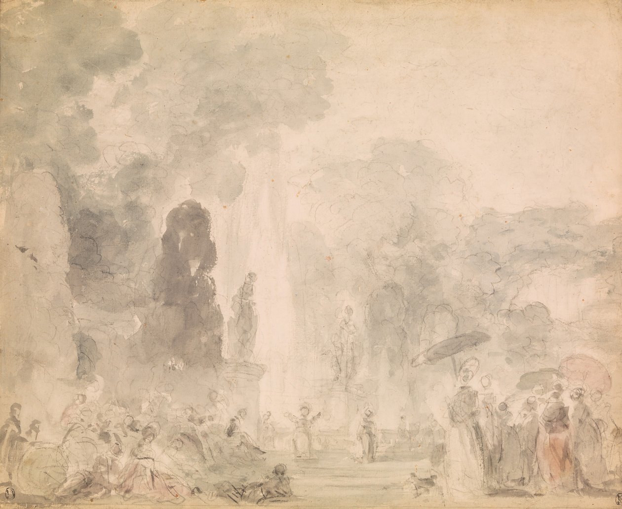 Uitzicht op een park, late 1770s door Jean-Honore Fragonard