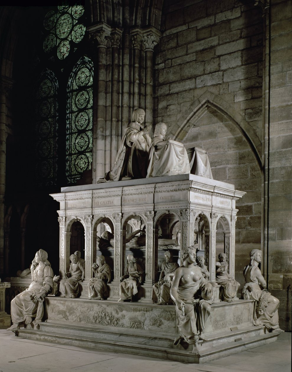 Graf van Lodewijk XII (1462-1515) en Anne van Bretagne (1477-1514) (marmer) door Jean I Juste