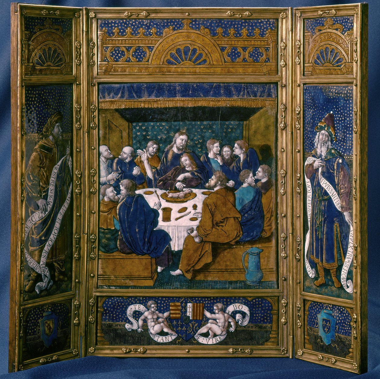 Het Laatste Avondmaal, Tryptiek, Email van Limoges, c.1545 door Jean I Pénicaud