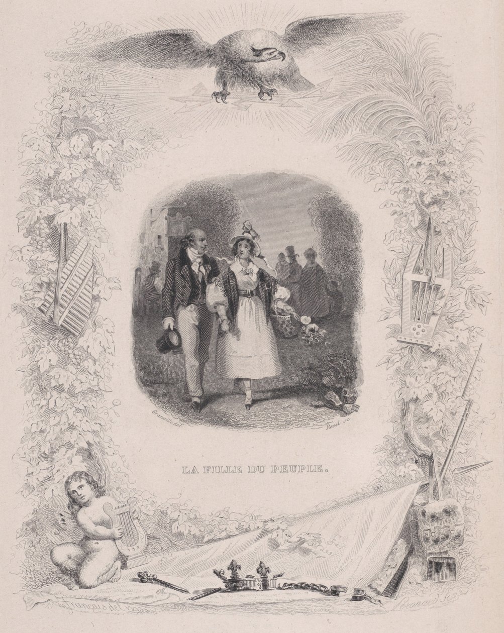 Dochter van het Volk uit De Liederen van Béranger, 1829 door Jean Ignace Isidore Gérard