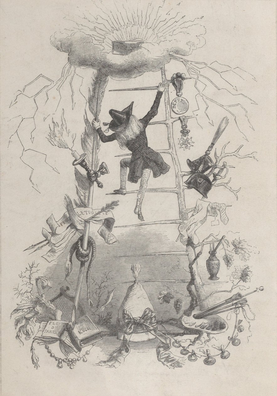 Illustratie in Jérôme Paturot, door Louis Reybaud, Parijs door Jean Ignace Isidore Gérard