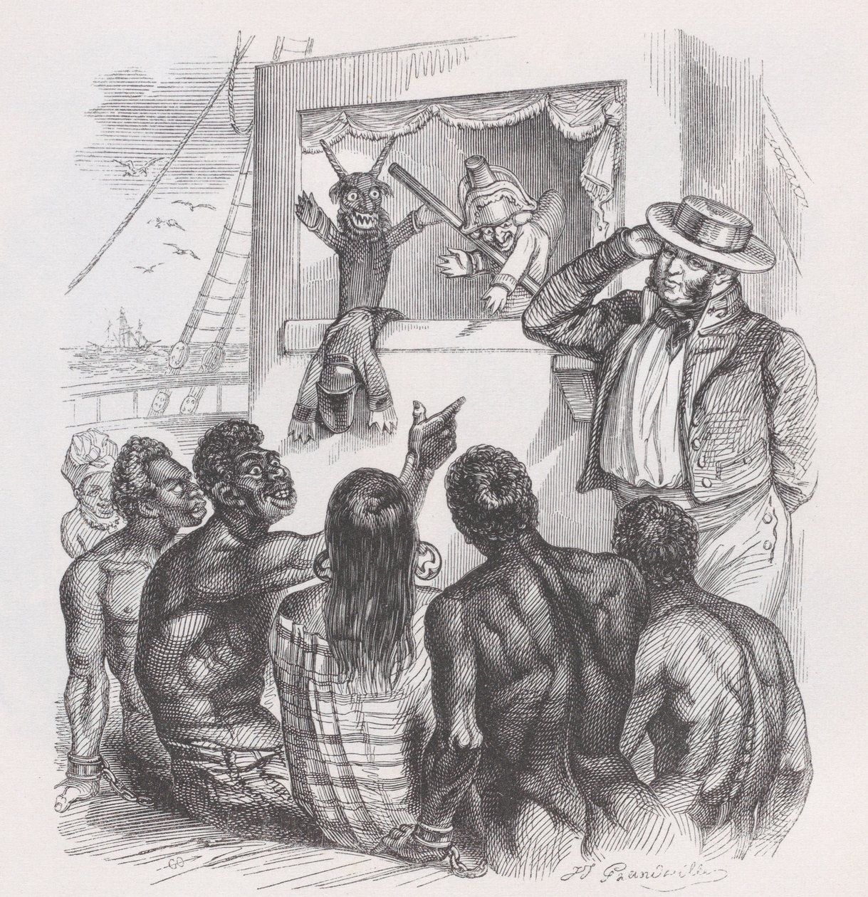 De zwarte en de poppen uit Het volledige werk van Béranger, 1836 door Jean Ignace Isidore Gérard