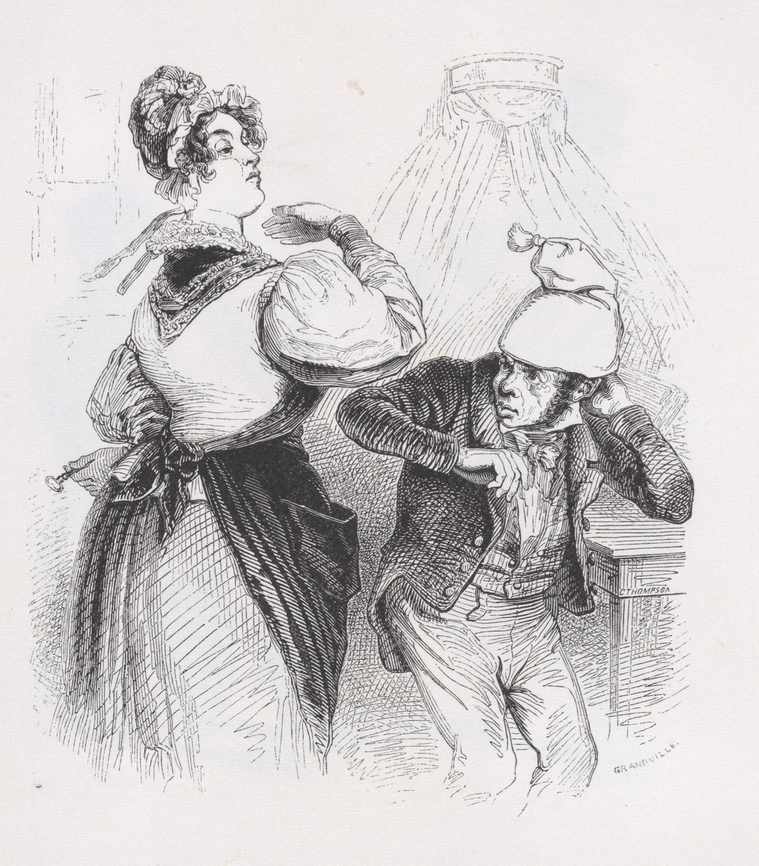 De Derde Echtgenoot uit Het Complete Werk van Béranger, 1836 door Jean Ignace Isidore Gérard