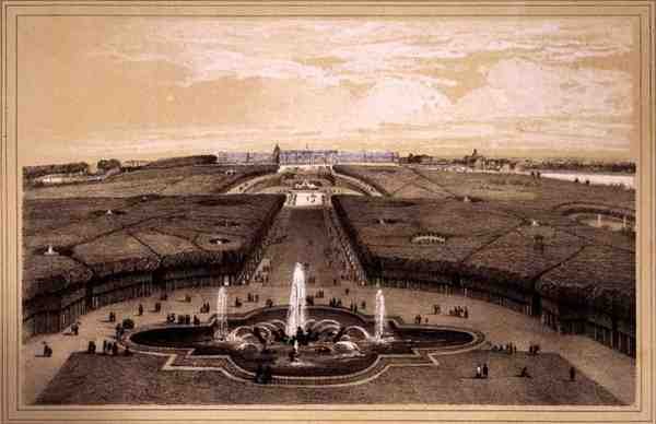 Algemeen Uitzicht op het Park en Paleis van Versailles, gepubliceerd door Auguste Bry door Jean Jacottet