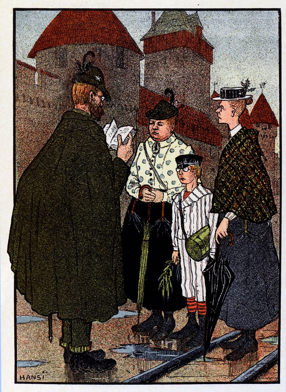 Vogesen Bilder (beelden van de Vogezen); Bezoek aan het kasteel door Jean Jacques (1873 1951) Waltz