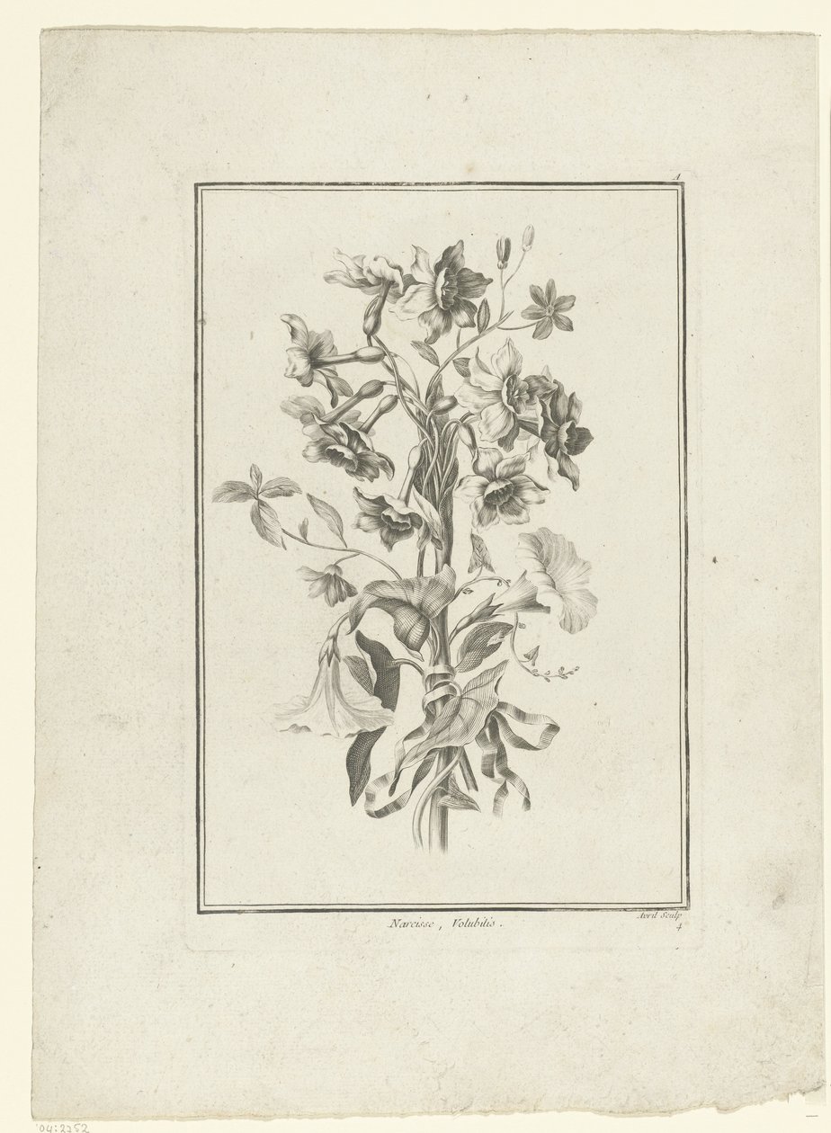 Boeket van narcis en winde door Jean Jacques Avril (I)