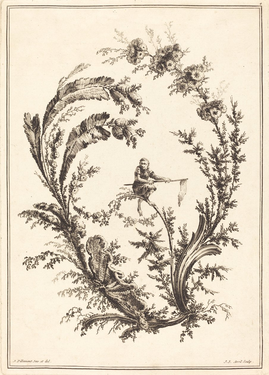 Ornament met een aap door Jean Jacques Avril