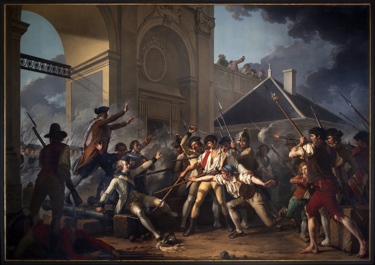 De heldhaftige moed van de jonge Desilles, 1791 door Jean Jacques Francois Le Barbier