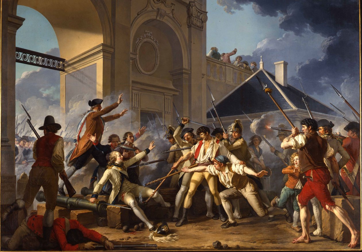 De heldhaftige moed van de jonge Désilles, 31 augustus 1790, in de Nancy-affaire, 1794 door Jean Jacques Francois Le Barbier