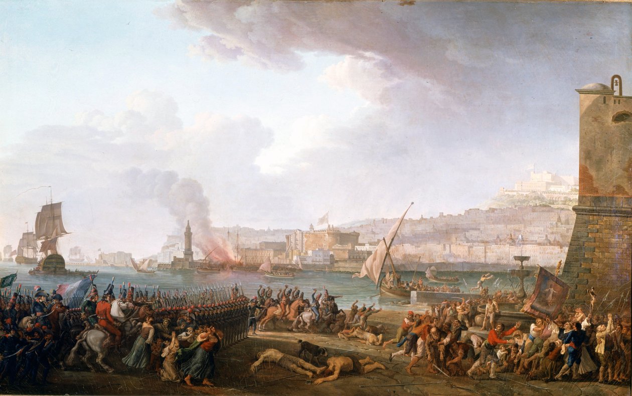 Intocht van het Franse leger onder bevel van generaal Championet in Napels, 21/01/1799 door Jean Jacques Francois Taurel