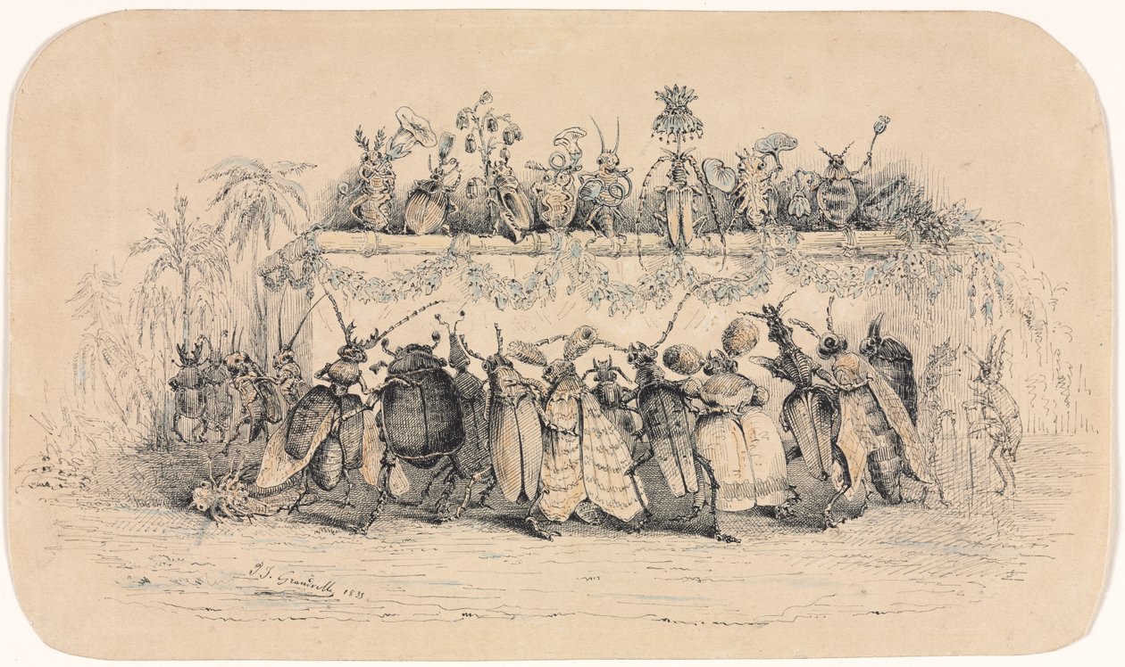 Een Insectenbal, 1835 door Jean Jacques Grandville