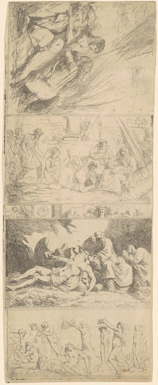 Vier religieuze en seculiere composities door Jean Jacques Lagrenée II