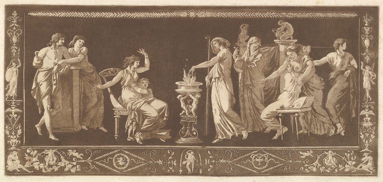 Scène de Sacrifice Antique Sacrifice, uit Recueil de Différentes Compositions Frises et..., 1784 door Jean Jacques Lagrenee