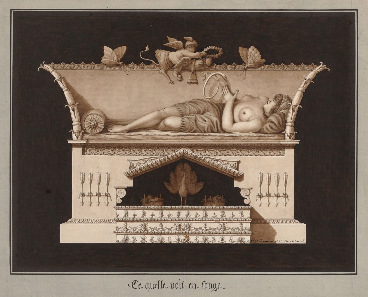 Wat ze in haar droom ziet, ca. 1794 door Jean Jacques Lequeu