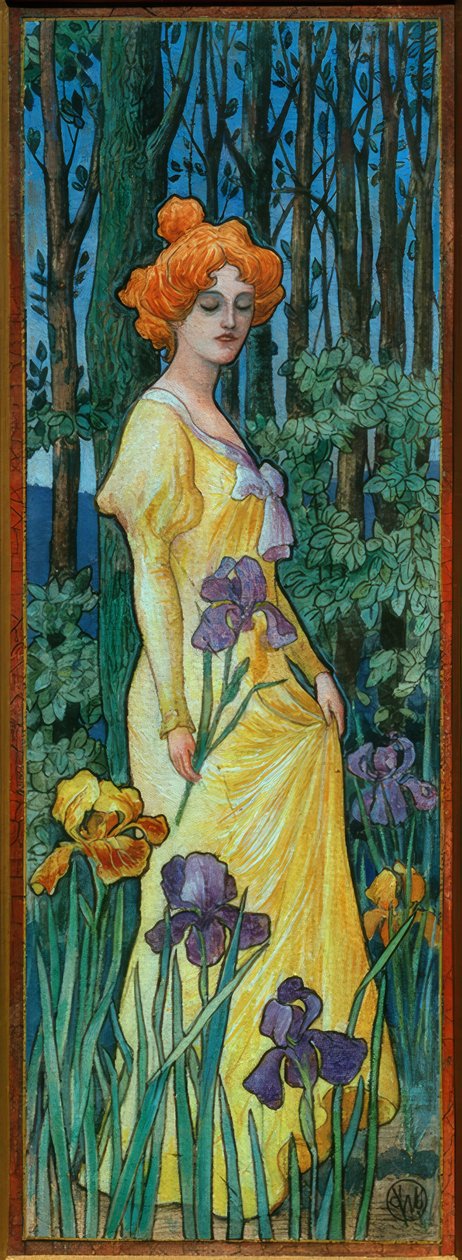 De vrouw met iris door Jean Jacques Waltz