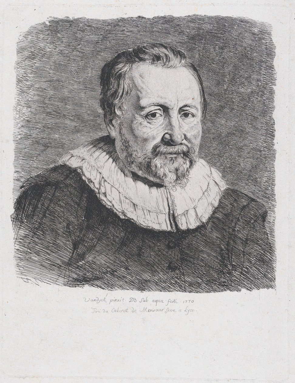 Portret, naar Van Dyck door Jean Jacques de Boissieu