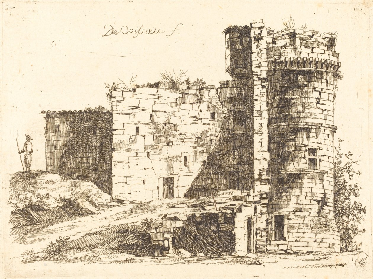 Ruïnes van het Château Saint-Chamond, Loire door Jean Jacques de Boissieu