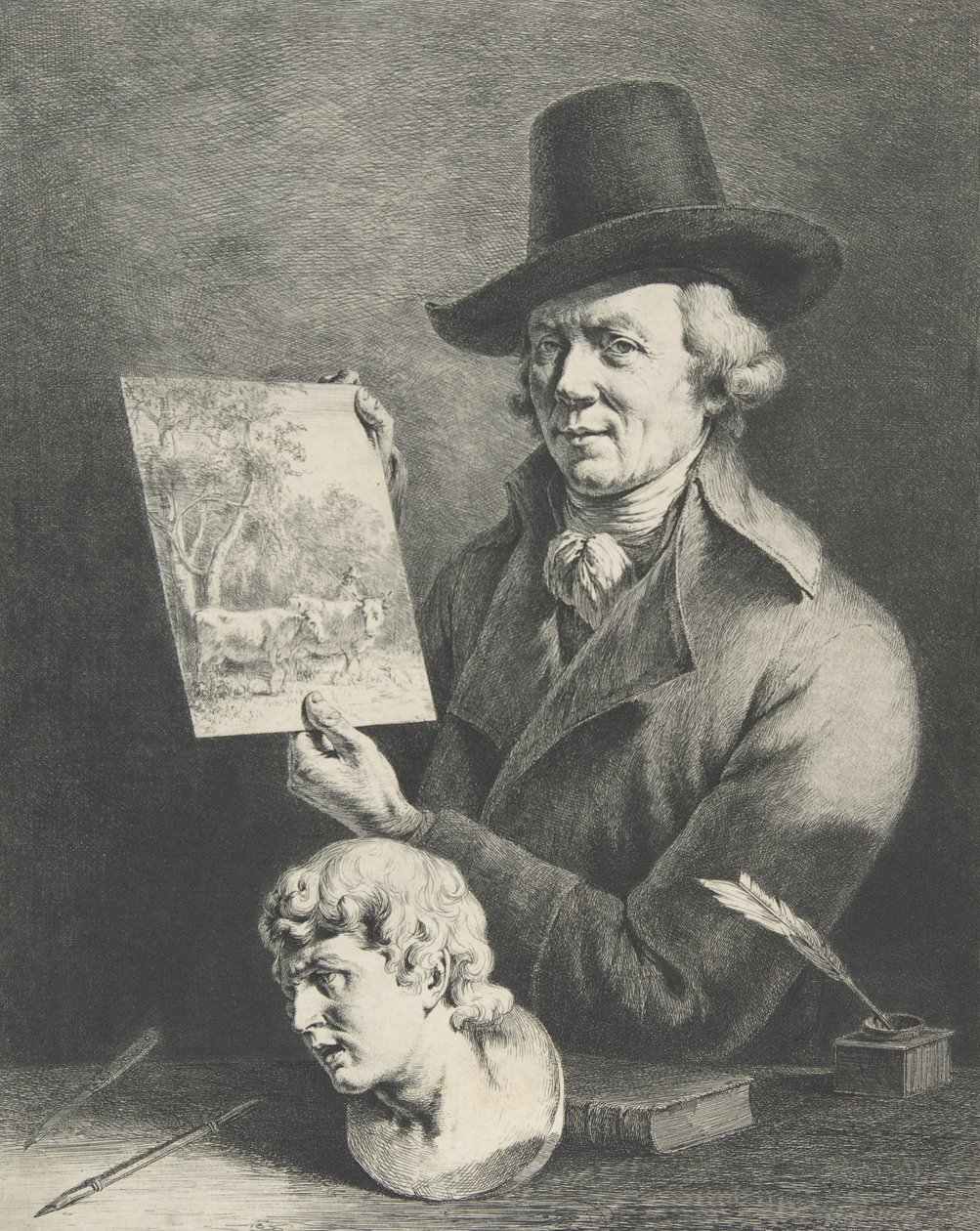 Zelfportret met Koeien door Jean Jacques de Boissieu