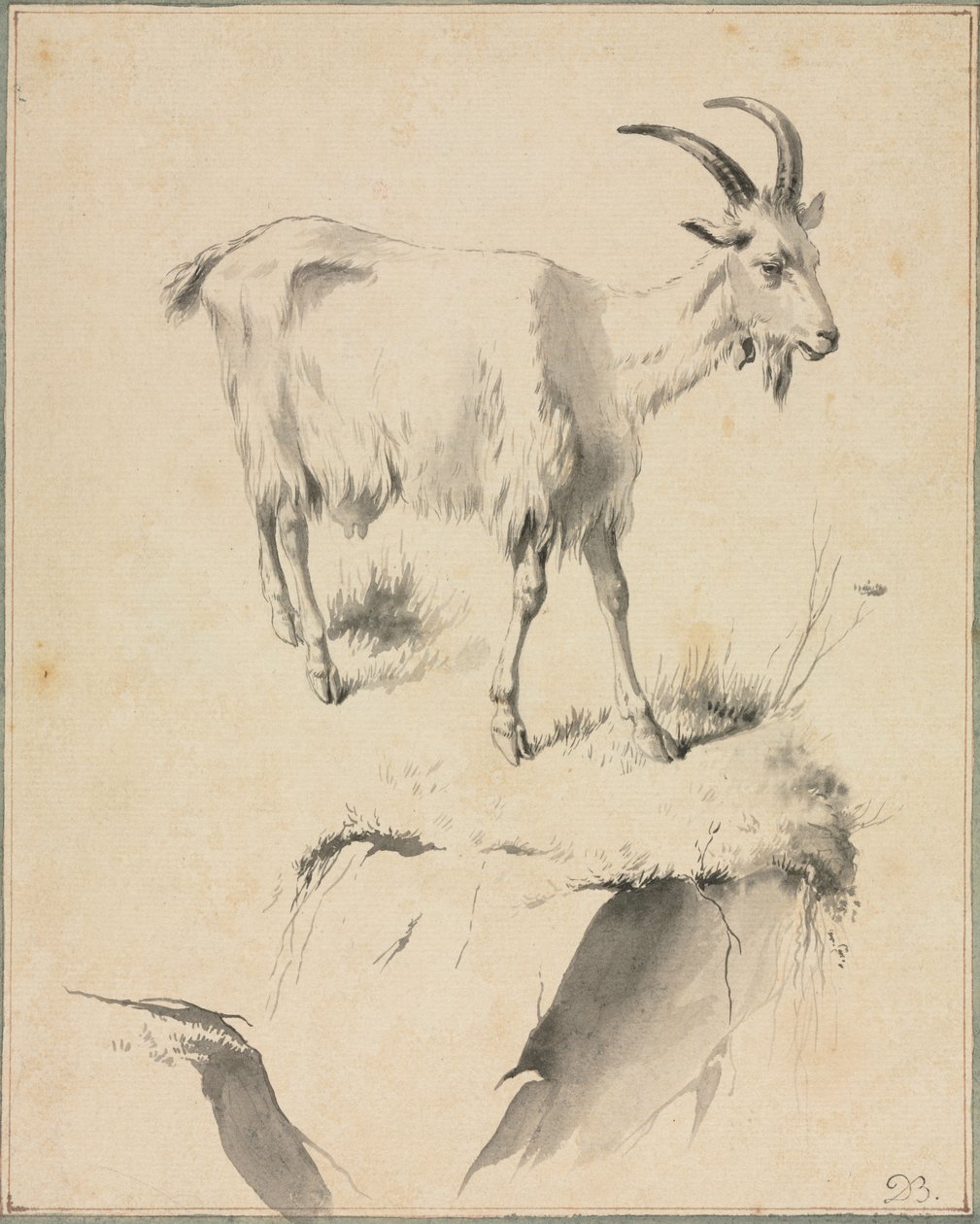 Studie van een geit, 1700s door Jean Jacques de Boissieu