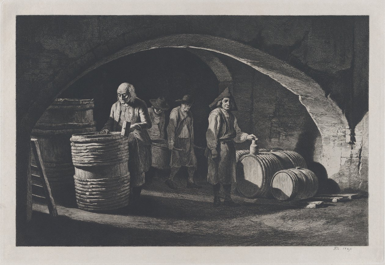 De kuipers, late 19e eeuw reproductie van origineel uit 1790 door Jean Jacques de Boissieu
