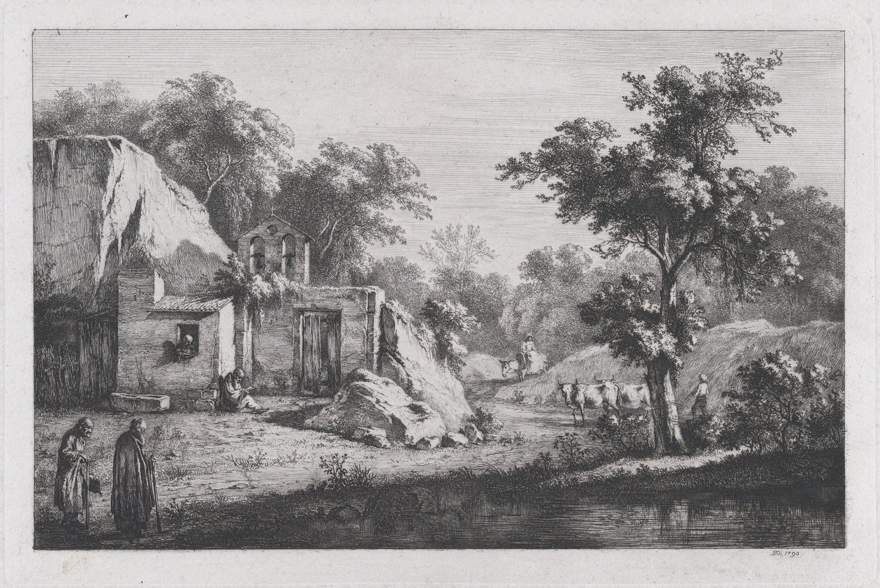De kleine Hermitage, 1793 door Jean Jacques de Boissieu