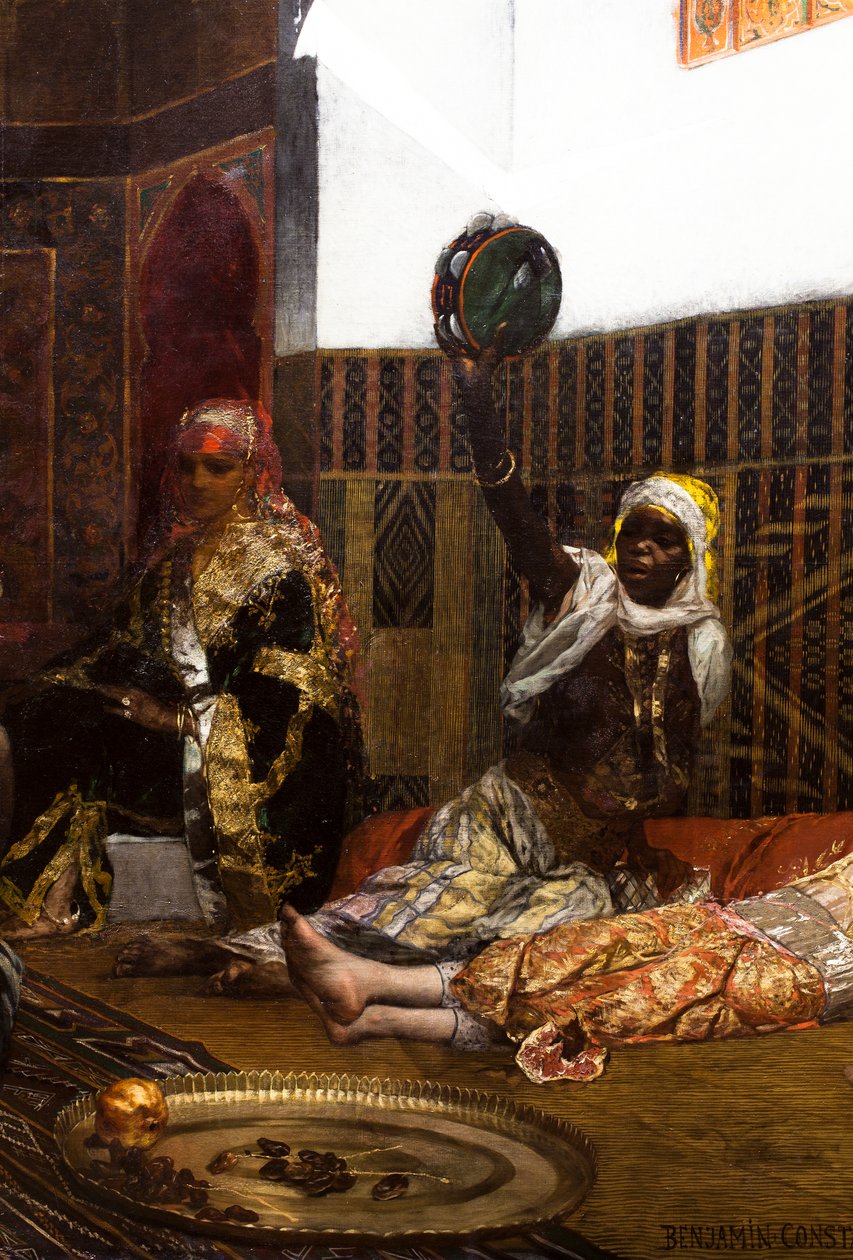 Interieur van een harem in Marokko (detail) door Jean Joseph Benjamin Constant