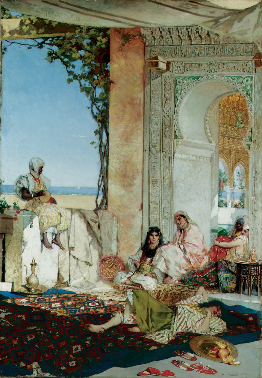 Vrouwen van een harem in Marokko, 1875 door Jean Joseph Benjamin Constant
