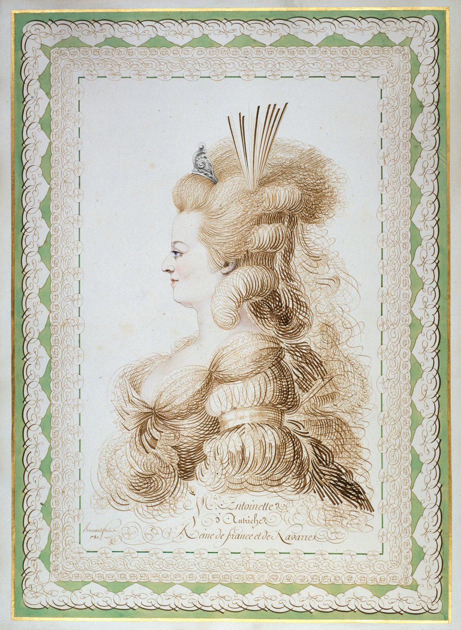 Portret van Marie Antoinette 1755-1793, Aartshertogin van Oostenrijk en Koningin van Frankrijk, 1780 door Jean Joseph Bernard