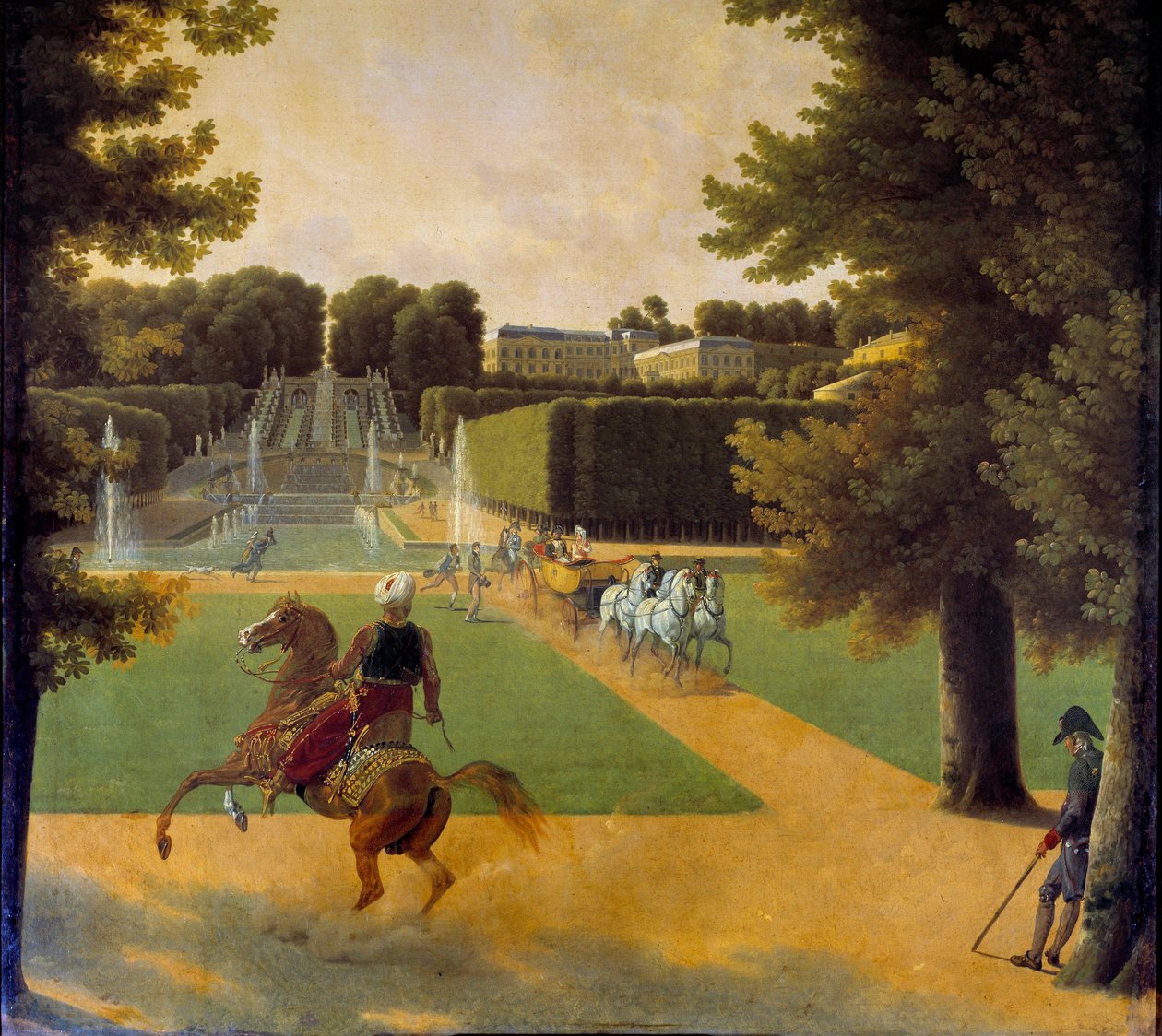 De wandeling in het park van Saint Cloud door Jean Joseph Bidault