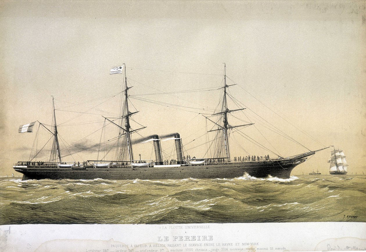 De Pereire lijnboot was een stoomboot en schroef die tussen Le Havre en New York en 1868 tussen Brest en New York voer. "De Pereire" werd gebouwd in Glasgow in 1864. Het behoort tot de Compagnie Générale Transatlantique van Emile Pereire. door Jean Jules Koerner