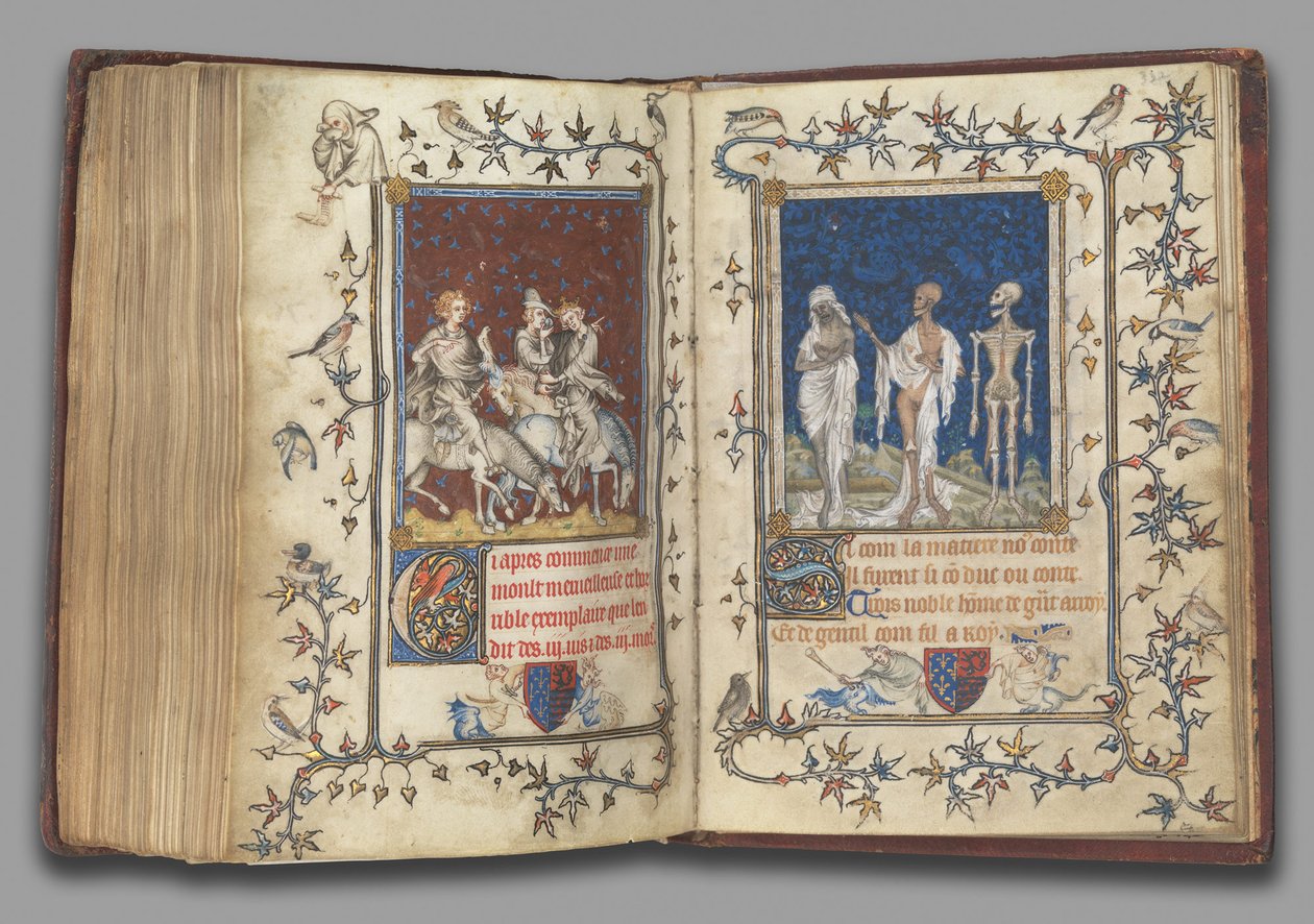 f.321v-322r uit het Gebedenboek van Bonne van Luxemburg, Hertogin van Normandië, voor 1349 door Jean Le and workshop (attr. to) Noir