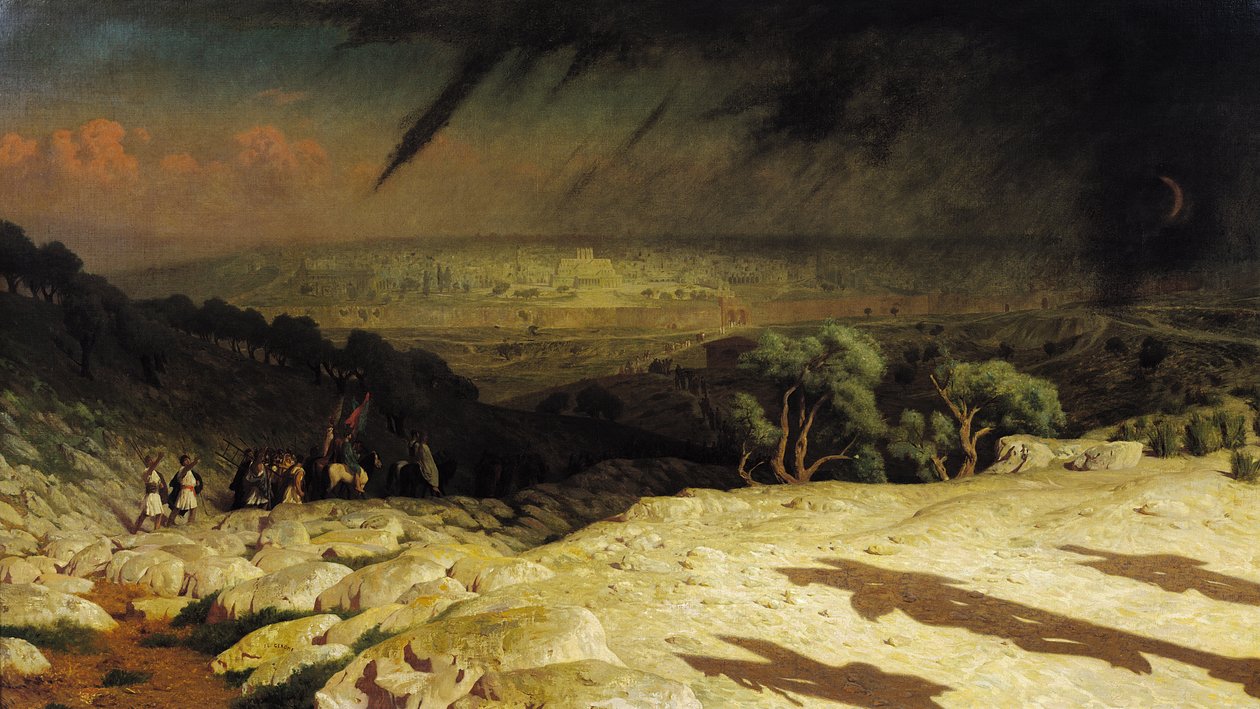Jeruzalem (Golgotha, Consummatum Est, Kruisiging) 1867 (olieverf op doek) door Jean Leon Gerome