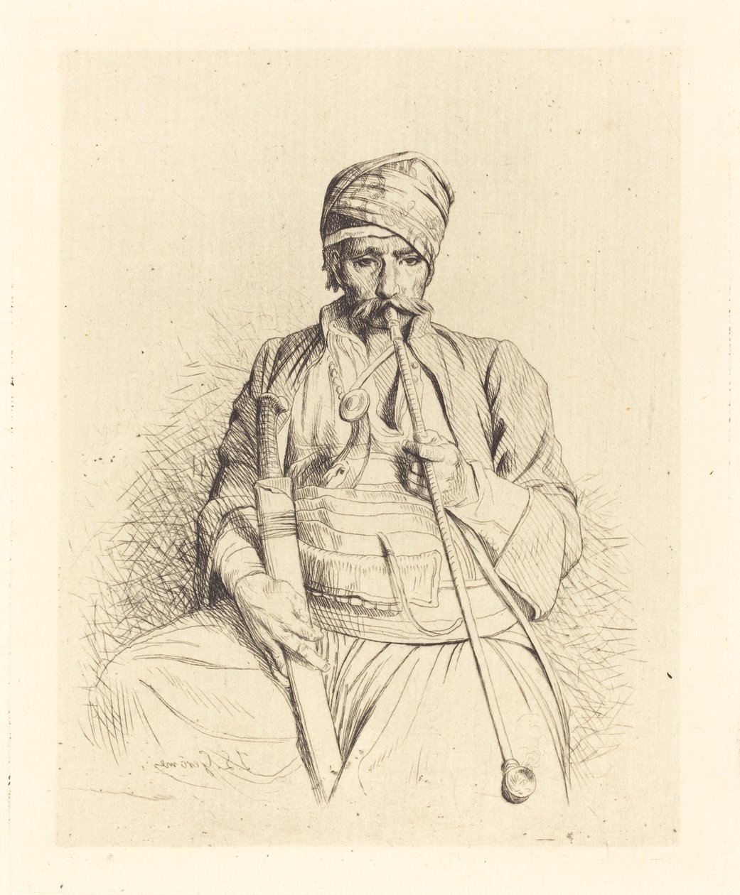 Zittende Arabier met pijp door Jean Leon Gerome
