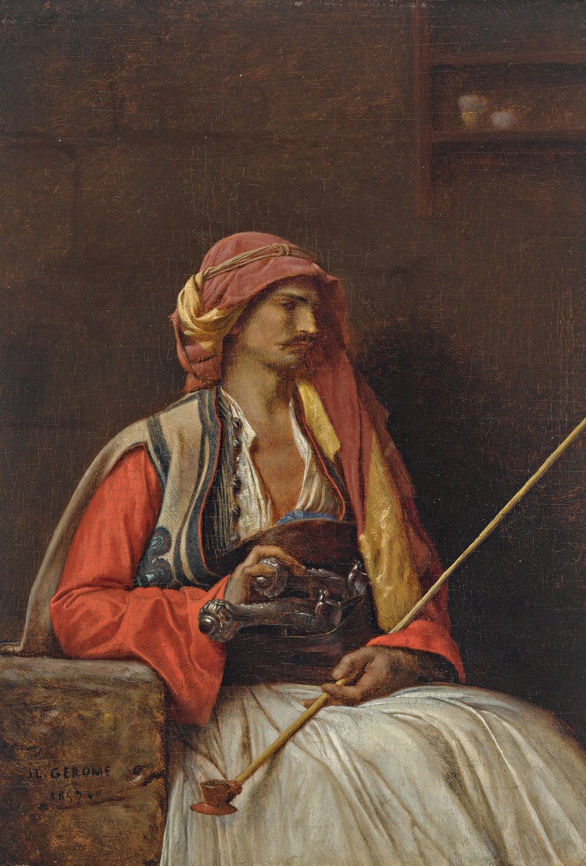 Zittende Arnaut door Jean Leon Gerome