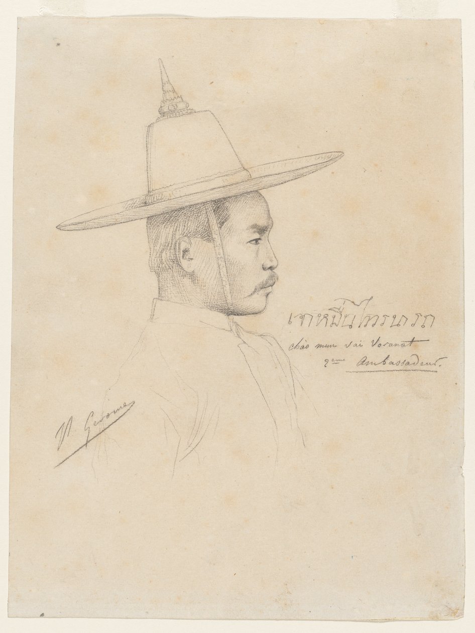 Studie voor "De Ontvangst van de Siamese Ambassadeurs in Fontainebleau" door Jean Leon Gerome