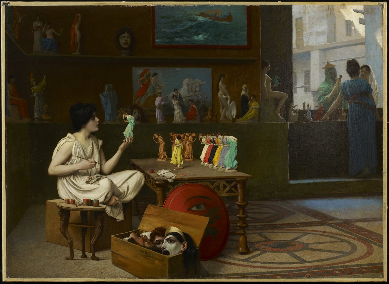 De Antieke Pottenbakker: Sculpturae vitam insufflat pictura, 1893 door Jean Leon Gerome