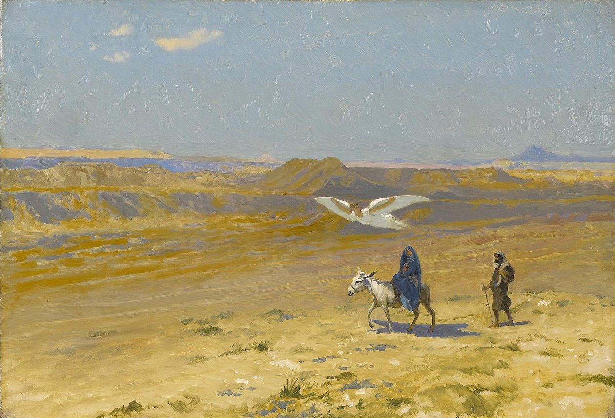 De vlucht naar Egypte, 1890s door Jean Leon Gerome