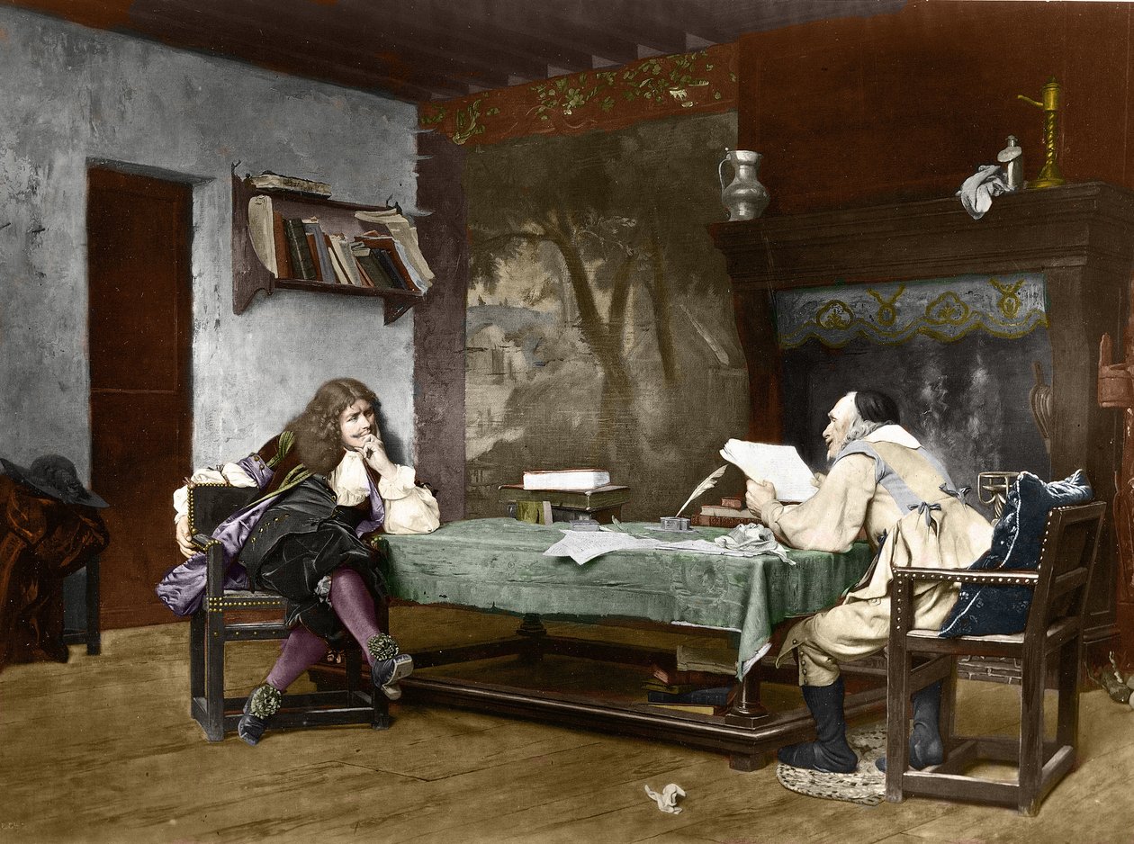 De auteurs Jean-Baptiste Poquelin (Molière) en Pierre Corneille door Jean Leon Gerome