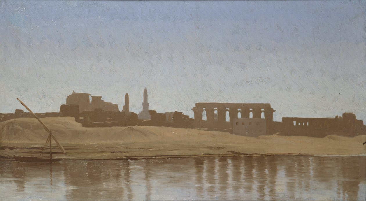 Uitzicht op de Nijl bij Luxor, 1857 door Jean Leon Gerome