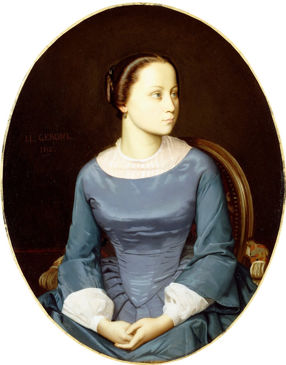 Jonge vrouw in blauw, 1852 door Jean Leon Gerome