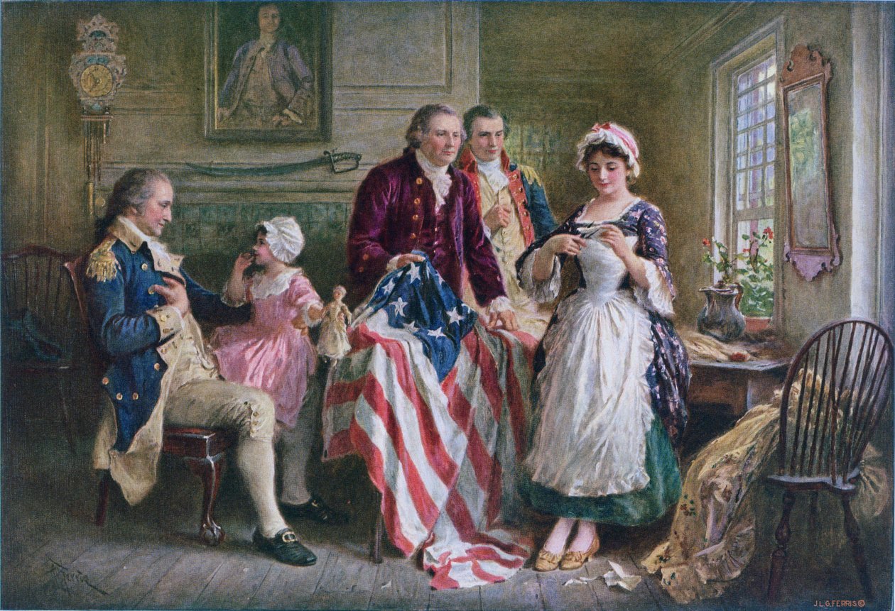 Betsy Ross 1777 door Jean Leon Gerome Ferris