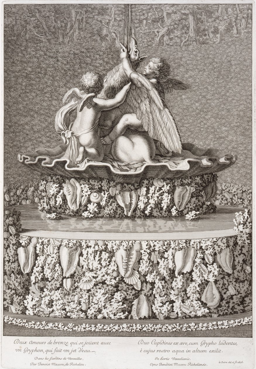 Fontein met twee cupido