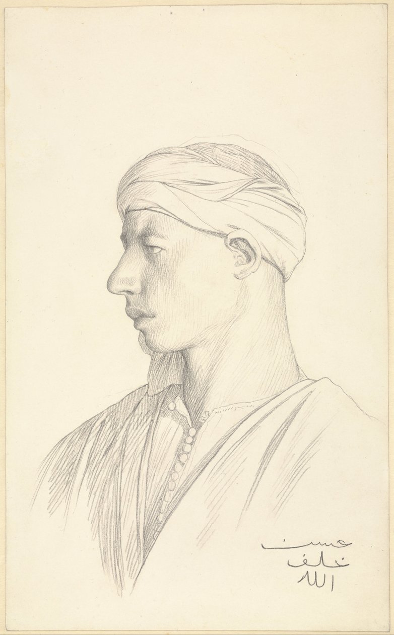 Portret van een Egyptische Fellah door Jean Leon Gerome