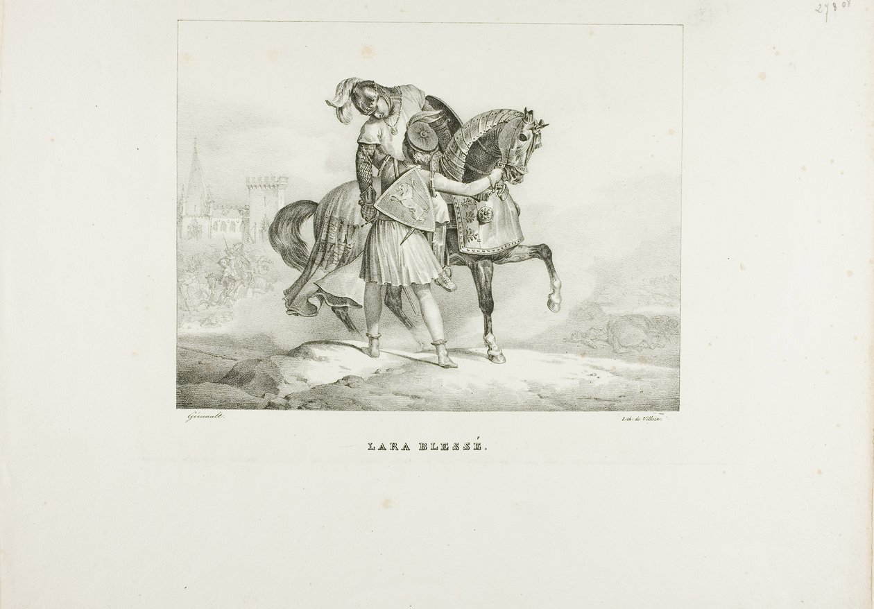 Lara gewond door Jean Louis André Théodore Géricault