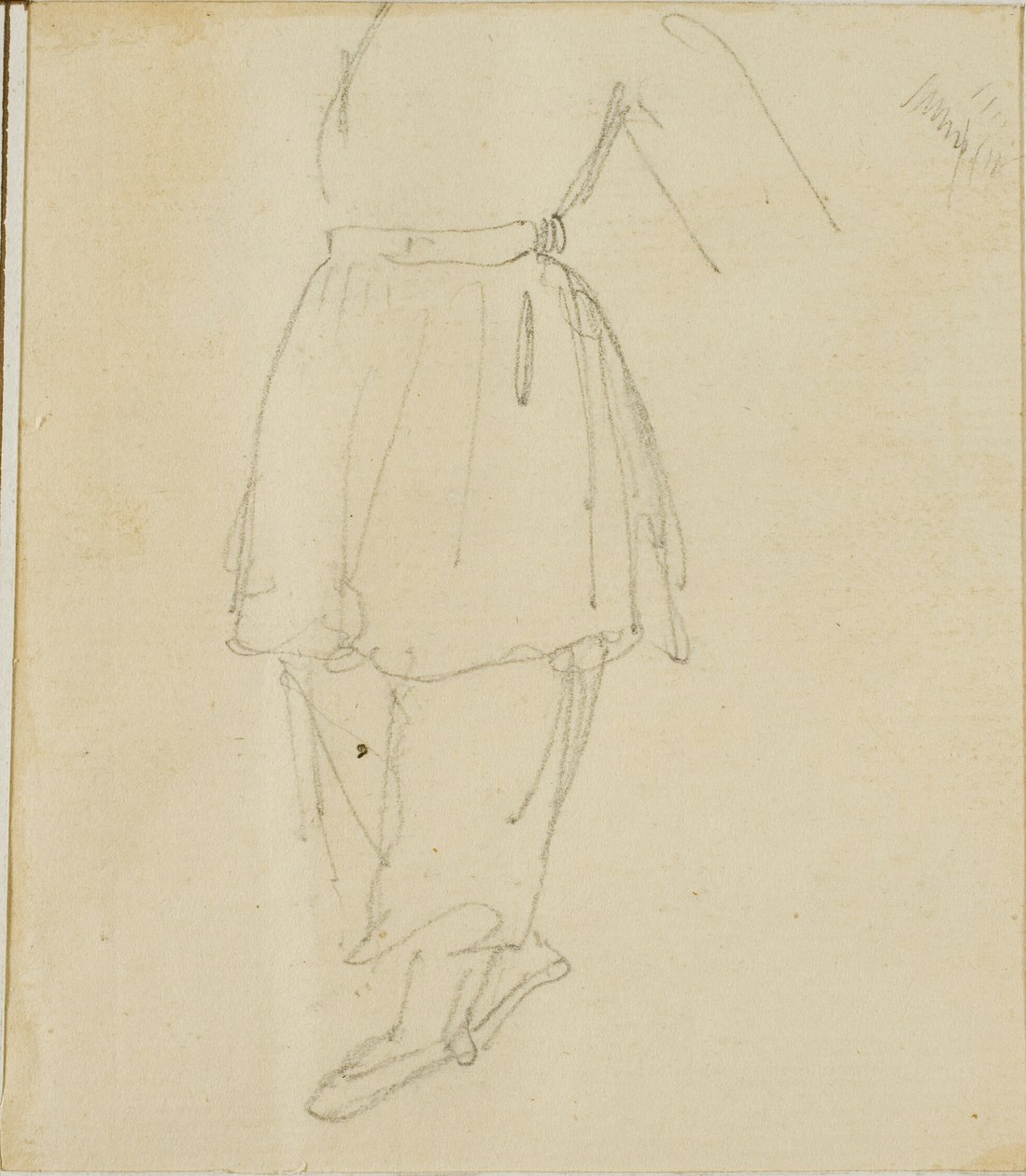 Onderste deel van een figuur in werkkleding door Jean Louis André Théodore Géricault