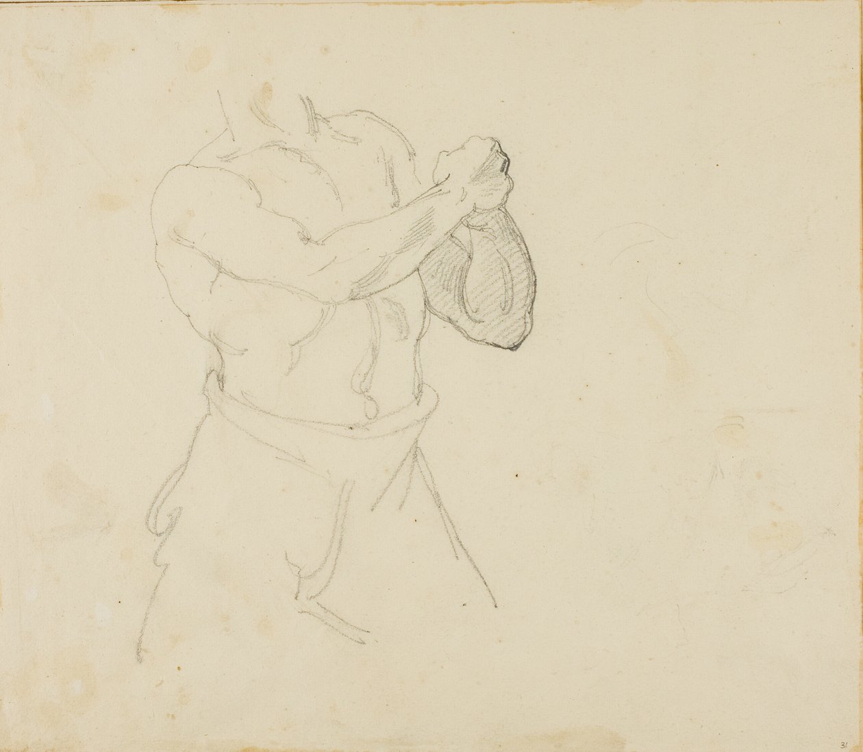 Torso van een bokser door Jean Louis André Théodore Géricault