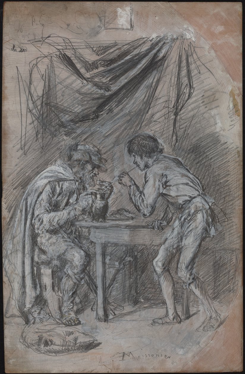 Lazarille de Tormes Steelt Drank van een Blinde Man door Jean Louis Ernest Meissonier
