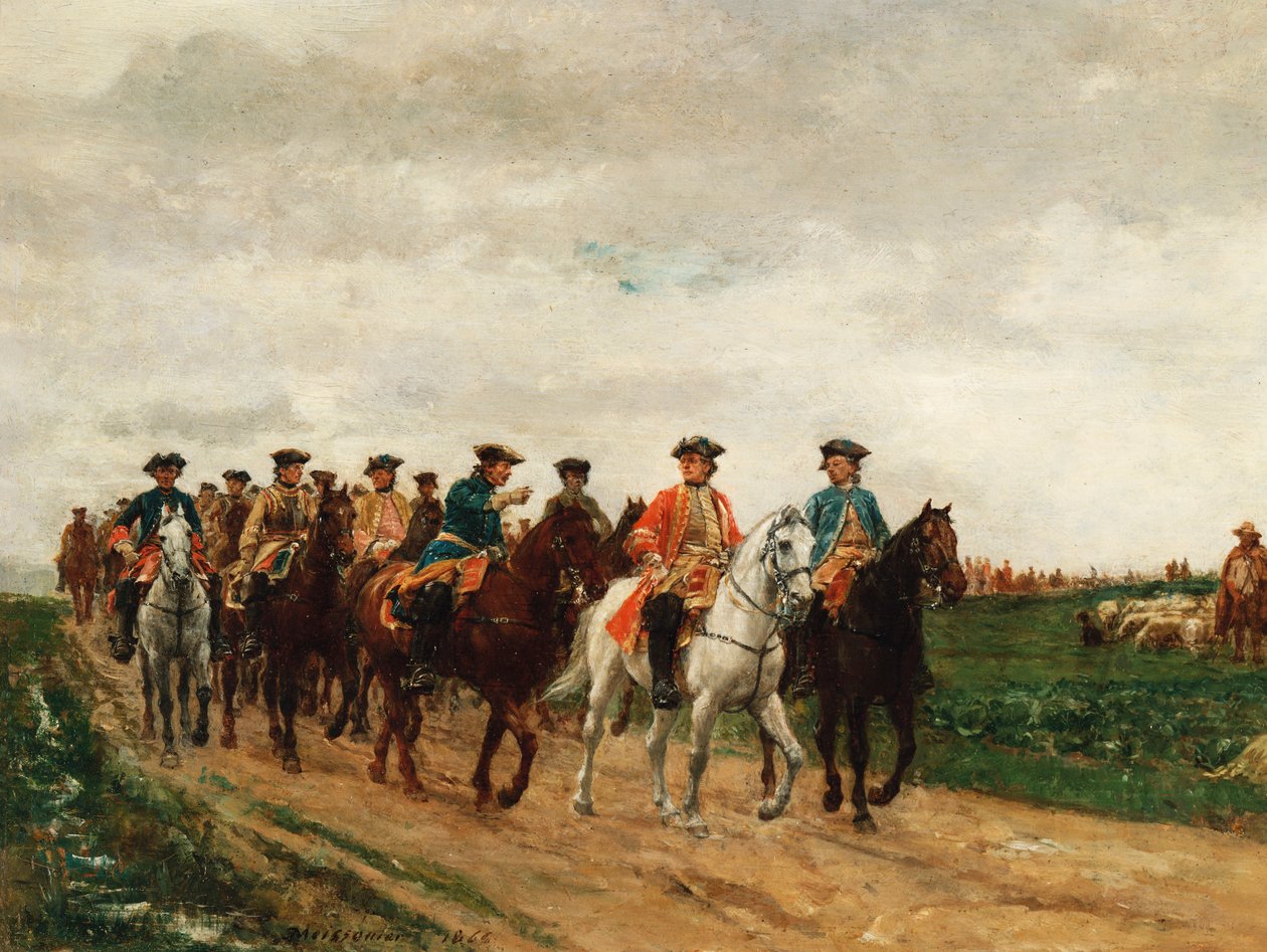 Maarschalk Saxe en zijn troepen door Jean-Louis Ernest Meissonier
