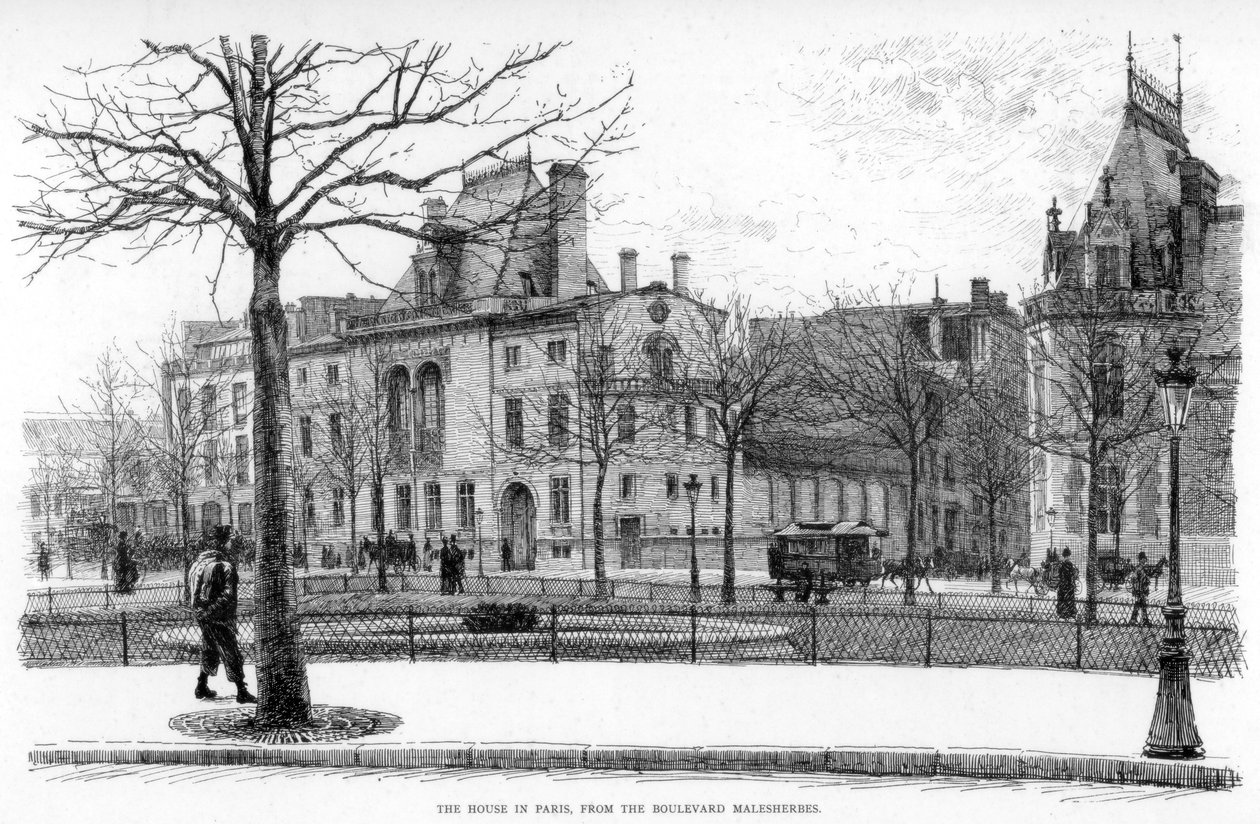 Het huis in Parijs, vanaf de Boulevard Malesherbes, ca. 1880-1882 door Jean Louis Ernest Meissonier