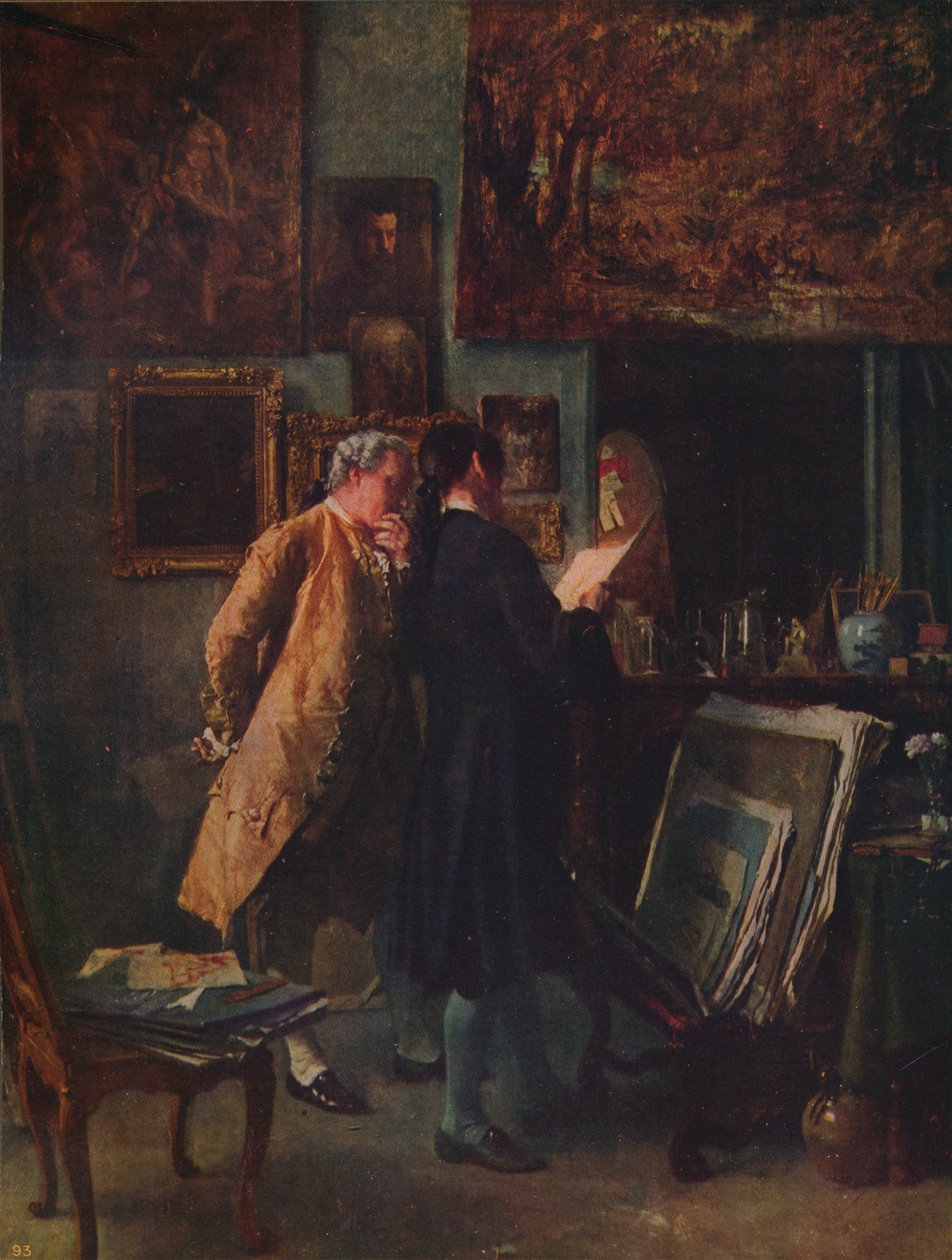 De Prentverzamelaar, ca. 1850, ca. 1915 door Jean Louis Ernest Meissonier
